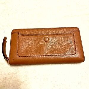 Marc Jacobs Large pebbled leather Smoked Almond Continental Zip Around Wallet